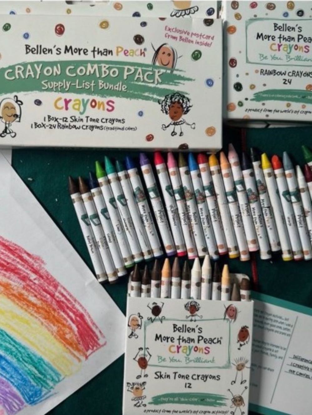 Bellen's More Than Peach Crayon Combo Pack - Rainbow + Skin Tones 36 ct.